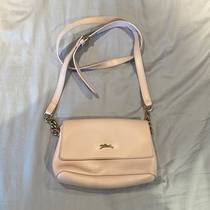 Longchamp pale pink cross body purse